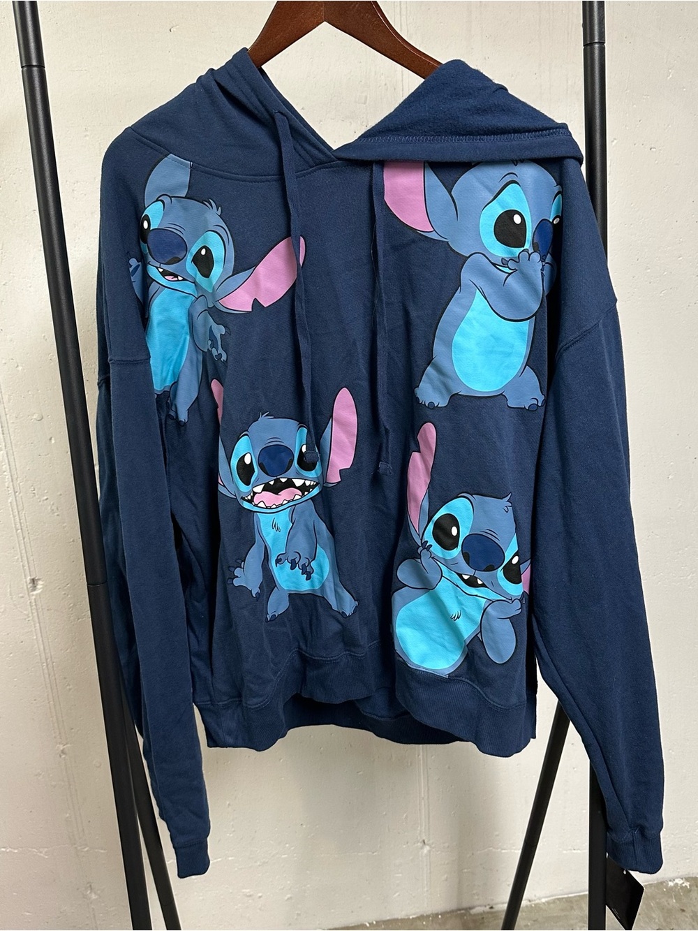 Disney Navy Blue Stitch Graphic Hoodie